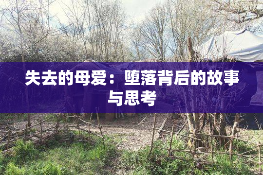 失去的母爱：堕落背后的故事与思考