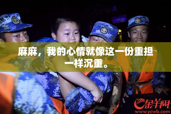 麻麻，我的心情就像这一份重担一样沉重。