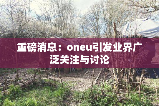重磅消息：oneu引发业界广泛关注与讨论