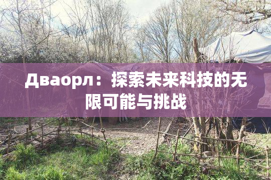Дваорл：探索未来科技的无限可能与挑战