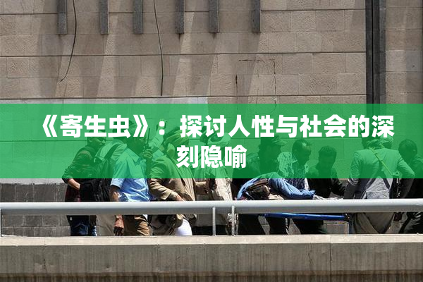 《寄生虫》：探讨人性与社会的深刻隐喻