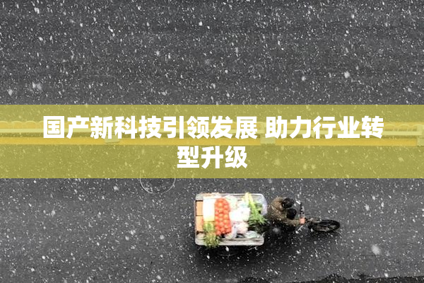 国产新科技引领发展 助力行业转型升级