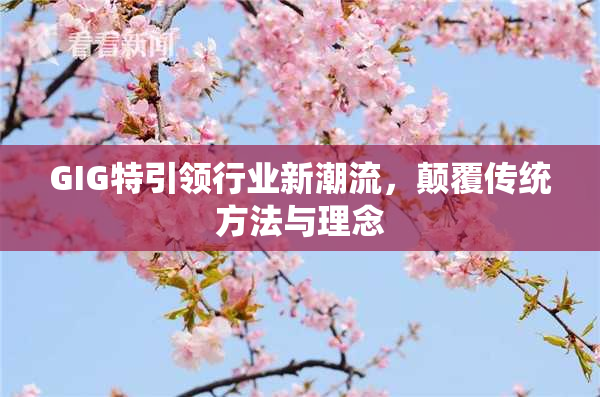 GIG特引领行业新潮流，颠覆传统方法与理念