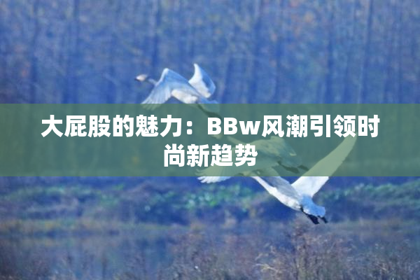 大屁股的魅力：BBw风潮引领时尚新趋势