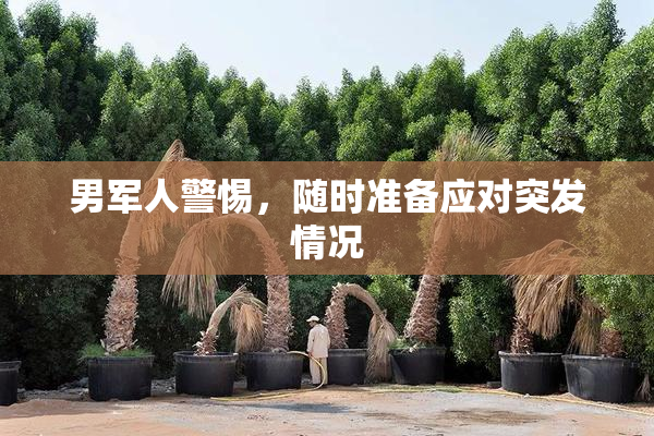 男军人警惕，随时准备应对突发情况