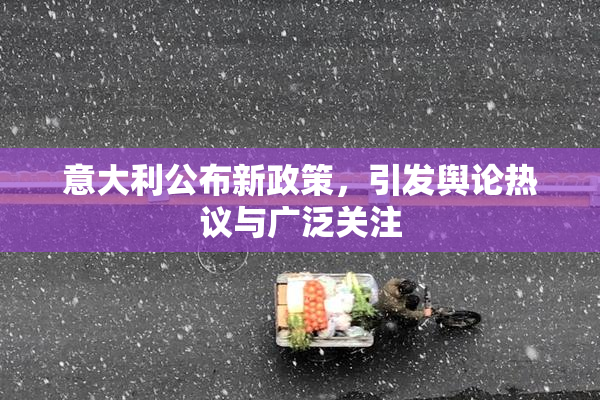意大利公布新政策，引发舆论热议与广泛关注