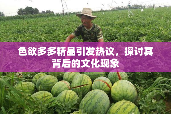 色欲多多精品引发热议，探讨其背后的文化现象