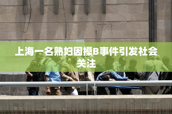 上海一名熟妇因搡B事件引发社会关注