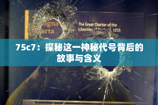 75c7：探秘这一神秘代号背后的故事与含义