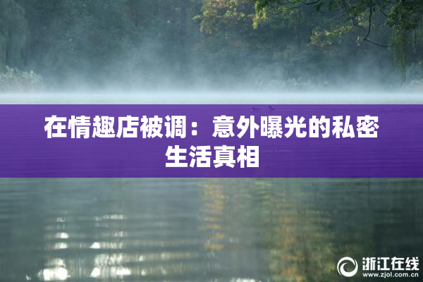 在情趣店被调：意外曝光的私密生活真相