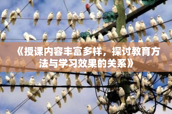 《授课内容丰富多样，探讨教育方法与学习效果的关系》