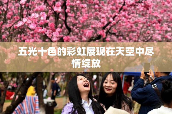 五光十色的彩虹展现在天空中尽情绽放