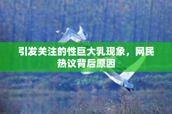 引发关注的性巨大乳现象，网民热议背后原因