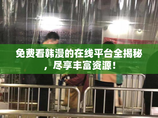 免费看韩漫的在线平台全揭秘，尽享丰富资源！