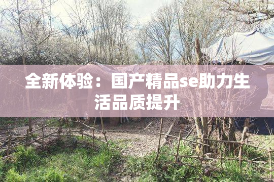 全新体验：国产精品se助力生活品质提升