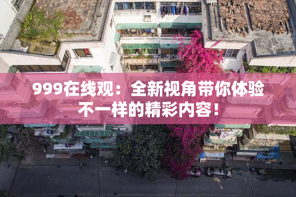 999在线观：全新视角带你体验不一样的精彩内容！