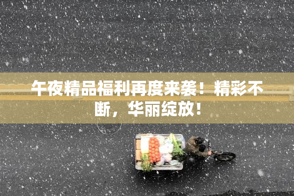 午夜精品福利再度来袭！精彩不断，华丽绽放！