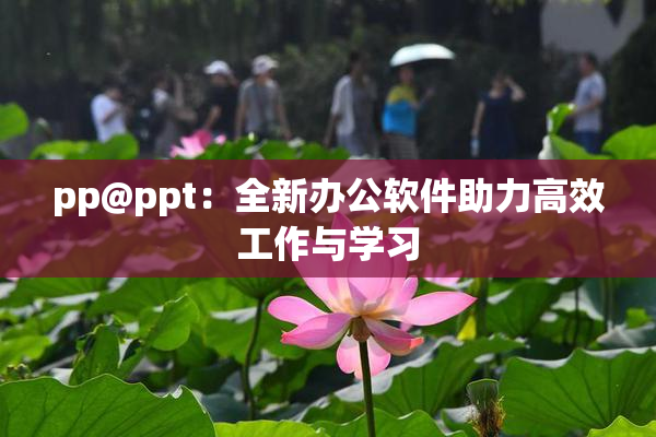 pp@ppt：全新办公软件助力高效工作与学习