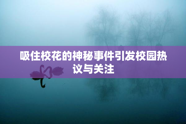 吸住校花的神秘事件引发校园热议与关注