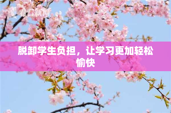 脱卸学生负担，让学习更加轻松愉快
