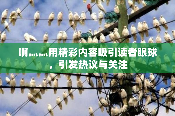 啊灬灬用精彩内容吸引读者眼球，引发热议与关注
