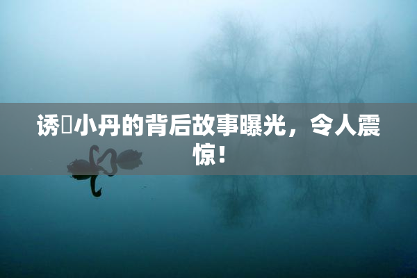 诱奷小丹的背后故事曝光，令人震惊！