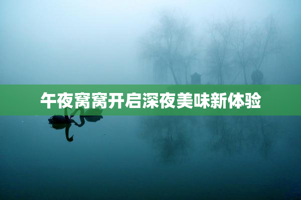 午夜窝窝开启深夜美味新体验