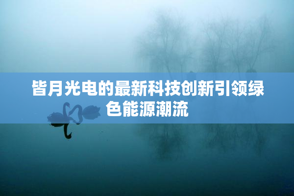 皆月光电的最新科技创新引领绿色能源潮流
