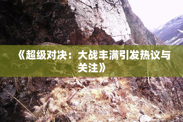《超级对决：大战丰满引发热议与关注》