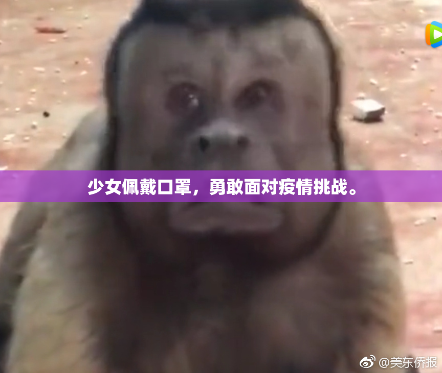 少女佩戴口罩，勇敢面对疫情挑战。