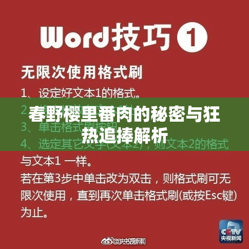 春野樱里番肉的秘密与狂热追捧解析