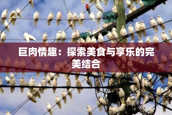 巨肉情趣：探索美食与享乐的完美结合