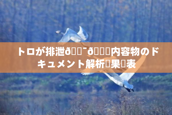 トロが排泄🔯👅内容物のドキュメント解析結果発表
