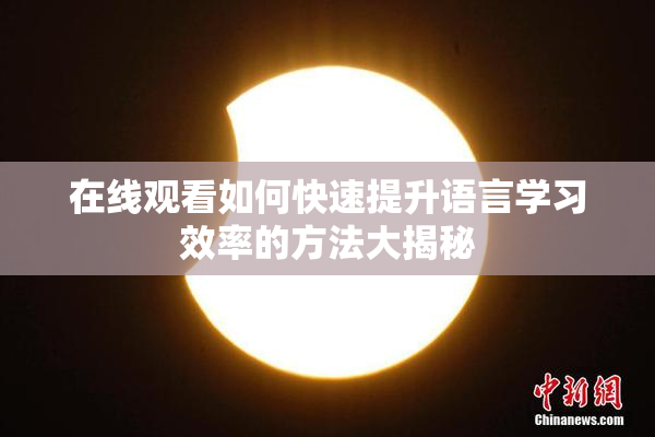在线观看如何快速提升语言学习效率的方法大揭秘