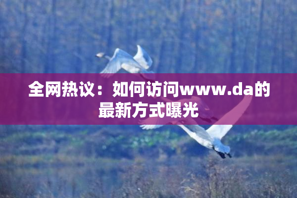 全网热议：如何访问www.da的最新方式曝光