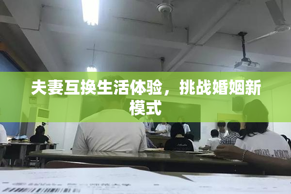 夫妻互换生活体验，挑战婚姻新模式