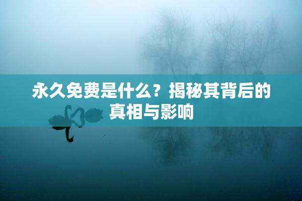 永久免费是什么？揭秘其背后的真相与影响