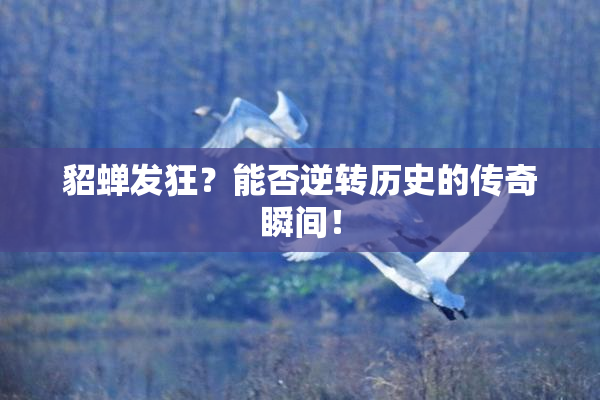 貂蝉发狂？能否逆转历史的传奇瞬间！