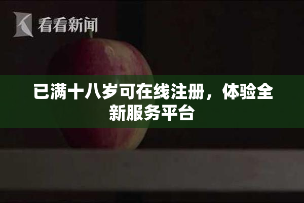 已满十八岁可在线注册，体验全新服务平台
