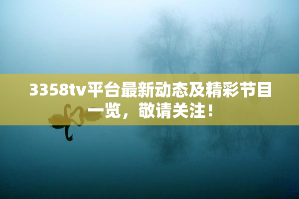 3358tv平台最新动态及精彩节目一览，敬请关注！