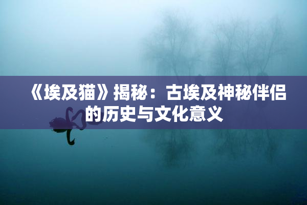 《埃及猫》揭秘：古埃及神秘伴侣的历史与文化意义