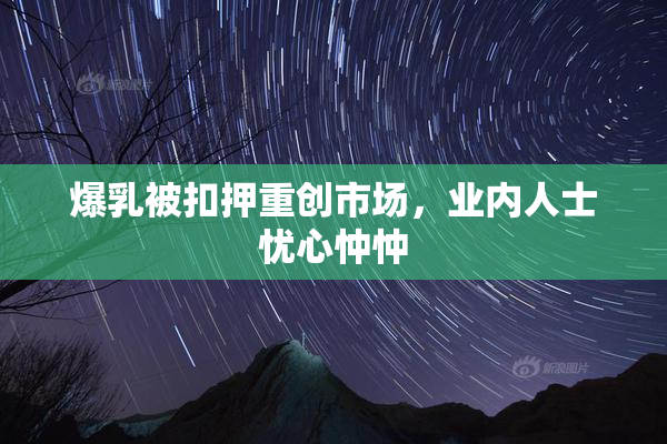爆乳被扣押重创市场，业内人士忧心忡忡