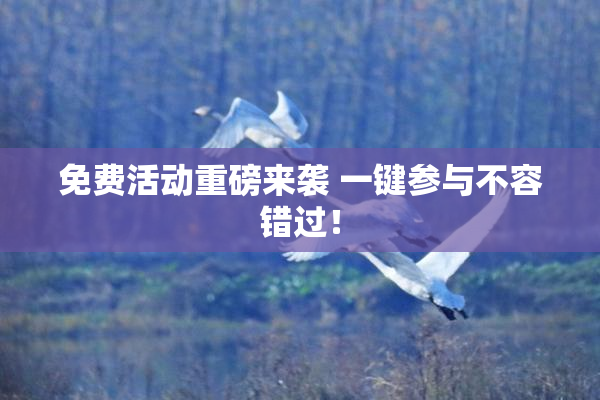 免费活动重磅来袭 一键参与不容错过！