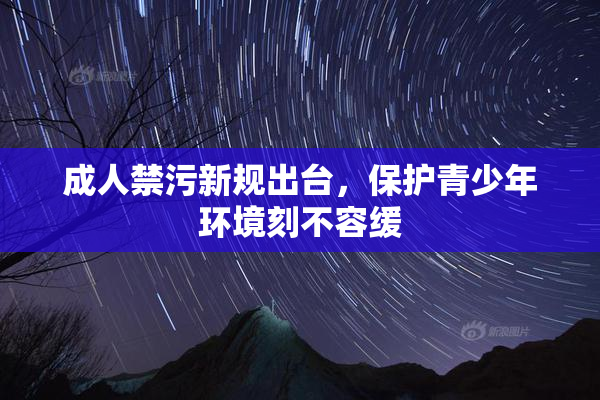 成人禁污新规出台，保护青少年环境刻不容缓