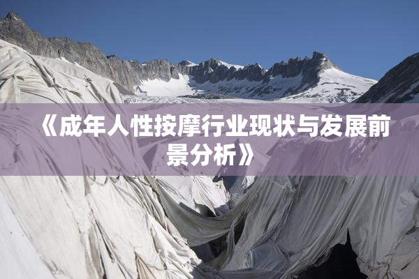 《成年人性按摩行业现状与发展前景分析》