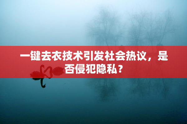 一键去衣技术引发社会热议，是否侵犯隐私？