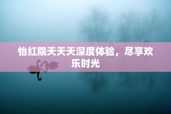 怡红院天天天深度体验，尽享欢乐时光