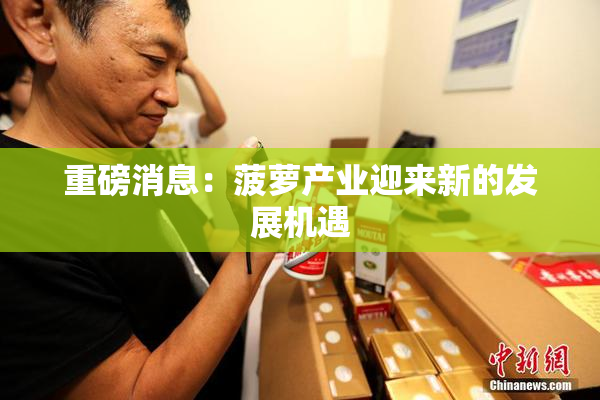 重磅消息：菠萝产业迎来新的发展机遇