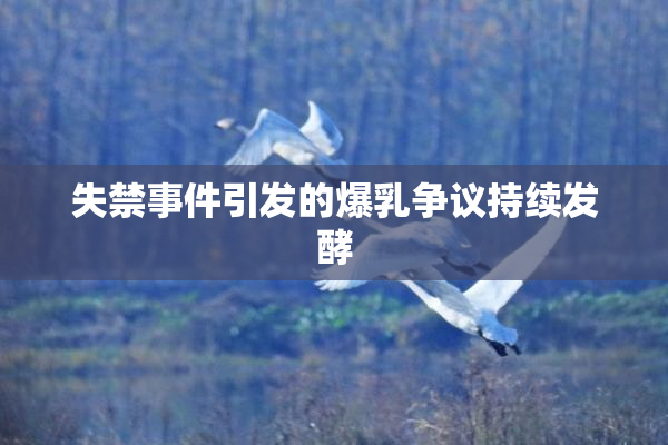 失禁事件引发的爆乳争议持续发酵