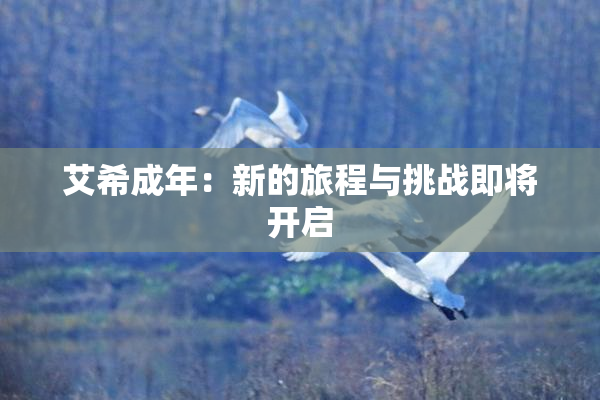 艾希成年：新的旅程与挑战即将开启